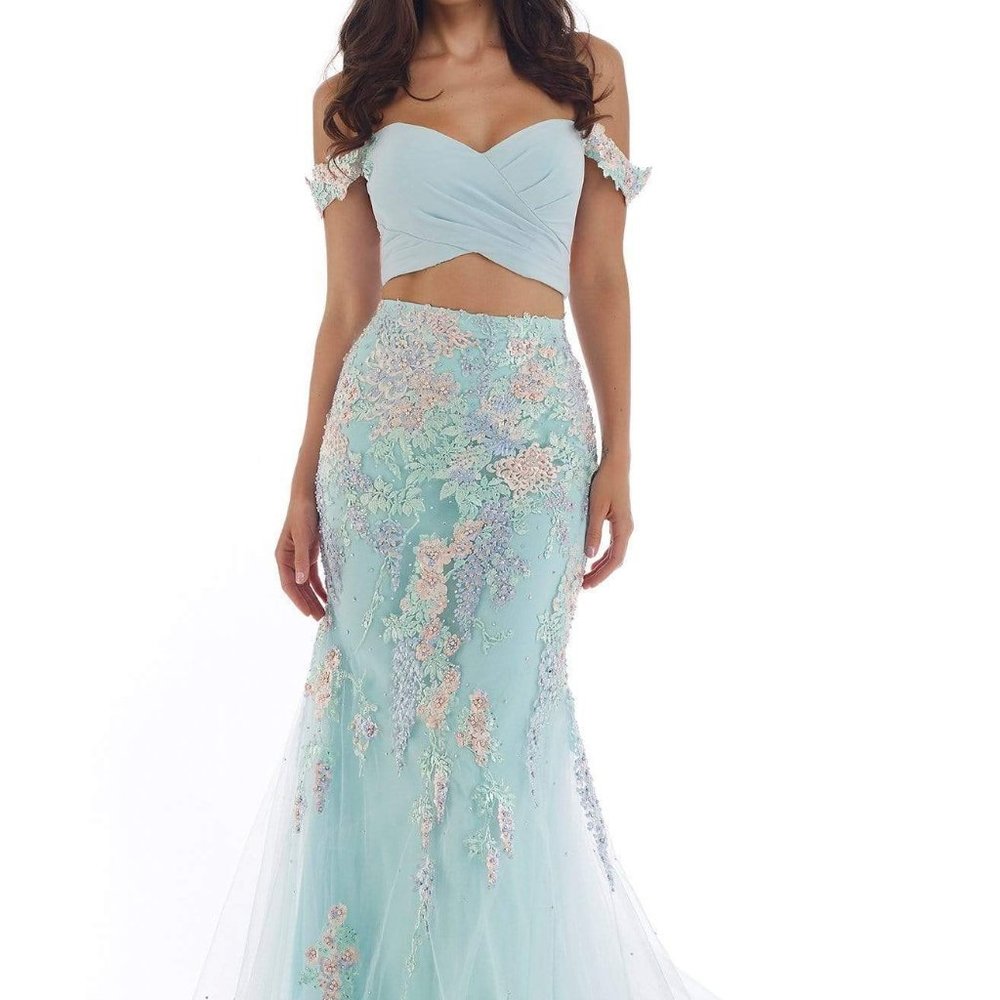 Morrell Maxie - Two Piece Off-Shoulder Trumpet Gown 16253